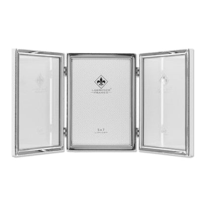 Lawrence Frames Bead Border Design, 5x7 Triple, Silver - color: Silver, size: 5 Inches X 7 Inches, Triple