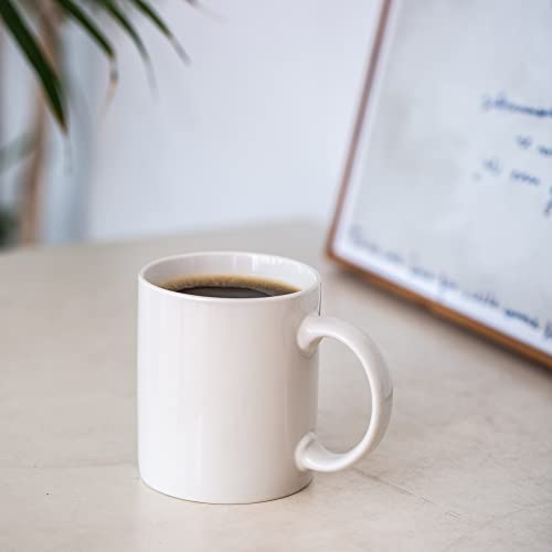 GBhome White Coffee Mugs Set of 12, 12 oz Ceramic Coffee Cups | Classic COffee Mugs for Home,Office&Restaurant,Tea/Espresso/Cappuccino. Dishwasher&Microwave Safe - color: Off White 1, size: 12 oz (12 Piece Set)