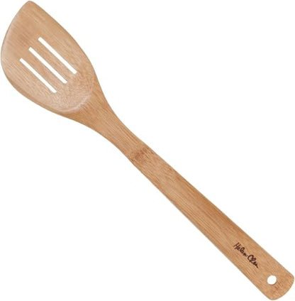 Helen’s Asian Kitchen Slotted Spatula, Natural Bamboo, 13-Inch - size: 13-Inch, Slotted Spatula