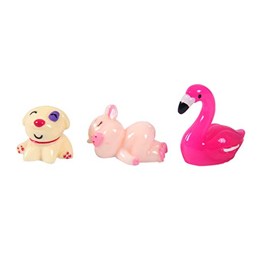 Kbraveo 45 Pcs Mini Animals Miniature Ornament Kits for DIY,Fairy Gardens Décor,Elephants,Rabbits,Hedgehogs,hens,Bunnies,Cubs,Chicks,Bees,Cows,Frogs,Snails,Turtles,Puppies,Pigs,Sheep