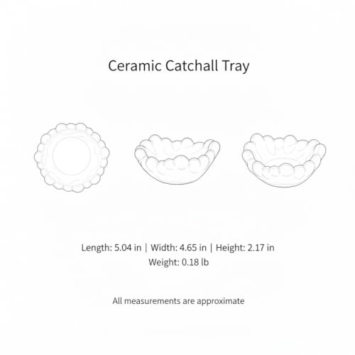 Ceramic Catchall Tray with Bubble Design, Compact Storage Bin for Keys and Jewelry on Vanity or Entryway (1 PC) - color: White