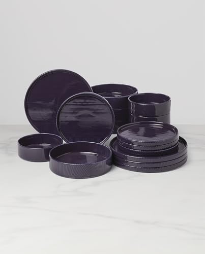 Lenox 897948 Modulus 16-Piece Dinnerware Set, Nightshade - color: Nightshade, style: 16-Piece Dinnerware Set