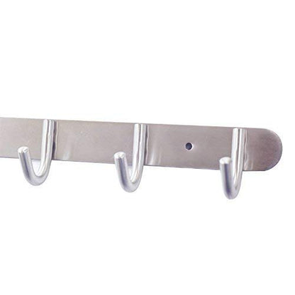 Coat Hook Rack with 8 Round Hooks - Premium Modern Wall Mounted - Ultra durable with solid steel construction, Brushed stainless steel finish, Super easy installation, Rust and water proof - style: 8 Round Hooks