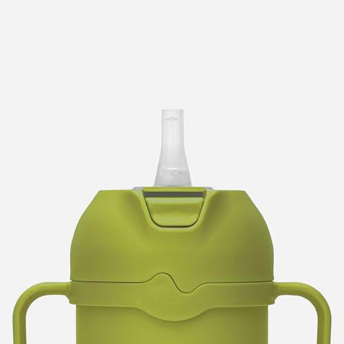 Comotomo Toddler Tumbler 8oz Insulated Sippy Cup with Silicone Straw and Spout, Green - color: Green