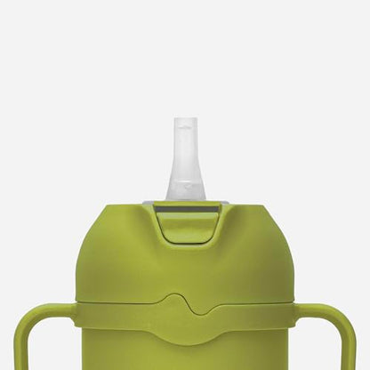 Comotomo Toddler Tumbler 8oz Insulated Sippy Cup with Silicone Straw and Spout, Green - color: Green