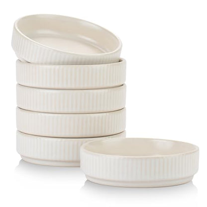 famiware Ceramic Soy Sauce Dish, 4oz Dipping Bowls Set of 6, Matte White | Individual Dip Sauce Cups/Dishes/Plates, Small Serving Bowls for Side Dishes, Condiments, Sushi, Appetizers, Reactive Glaze - color: Matte White, size: 6pcs