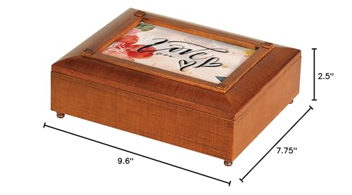 Cottage Garden JBRB17 Love You Red Floral And Woodgrain Polymer Photo Frame Keepsake Jewelry Storage Box - style: Love You