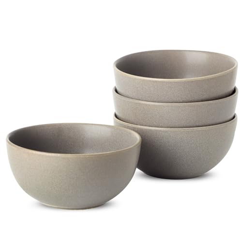 Cereal Bowls Set of 4, 24 oz Ceramic Bowls for Kitchen, Stoneware Soup Bowls for Salad, Ramen, Snack, Dessert, Unique Housewarming Gift, Dishwasher Microwave Safe, Matte Gray - color: Matte Gray, size: Set of 4
