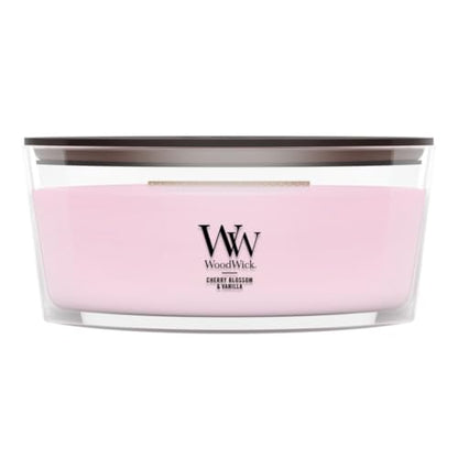WoodWick Cherry Blossom & Vanilla Scented Ellipse Candle - color: Cherry Blossom & Vanilla, size: 16oz