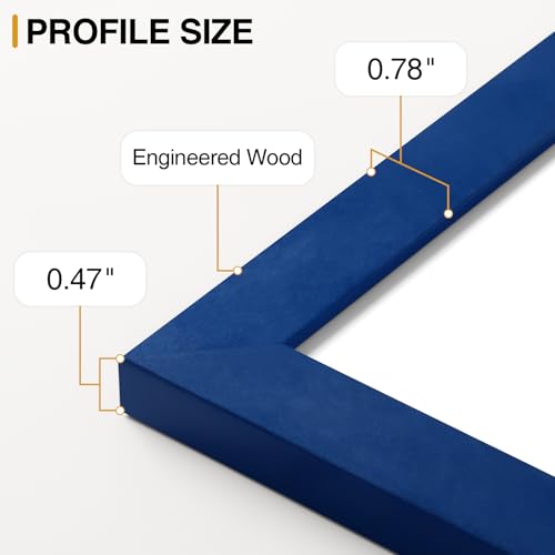 Vittanly 12 Pack Gallery Wall Frame Set, Black, Brown, White | Gallery Wall Frame Set: 4pcs 8x10, 4pcs 5x7 & 4pcs 4x6 Photos for Wall & Table, Picture Frames made of Engineered Wood - color: Blue & Brown & White