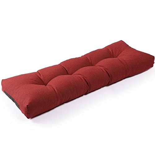 SUNROX LokGrip Non Slip Tufted Memory Foam Bench Cushion, FadeShield Water Resistant Durable Thicken Outdoor/Indoor Bench Seat Pads 54x16x4 inch, Burgundy - color: Burgundy, size: 54x16 Inch (Pack of 1)