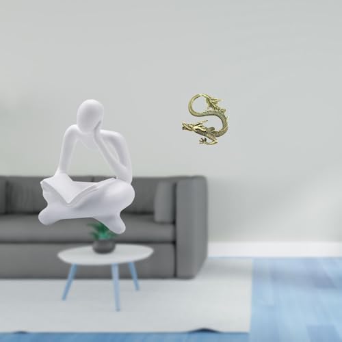 Abstract Reader Figurine Human Sculpture Office Shelf Ornament Desktop Brass Statue Resin Artistic Gift Suitable for Home Restaurant Wedding