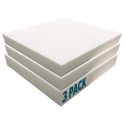 Foamma High Density Upholstery Foam, 2" x 24" x 24" 3-Pack - Couch Cushion Foam Replacement Pad, High Density Pad for Seats, Pillows, Chairs, and Craft Projects - color: High Density, size: 2" x 24" x 24", style: 3 Pack