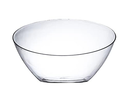 5 Pack Clear Angled Plastic Serving Bowl Disposable for Party Table 20oz | Angled Bowl Design. Chip, Candy, Salad & Fruit Use. Disposable Party Tableware. Buffet & Wedding Serving. Clear Plastic. - color: Clear, size: Medium 20 OZ