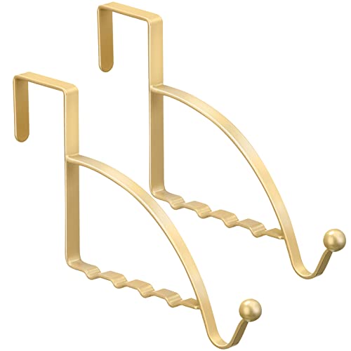 Hotop 2 Pcs Over The Door Hooks, Clothes Hanger, Over Door Hanger, Champagne Gold - color: Champagne Gold