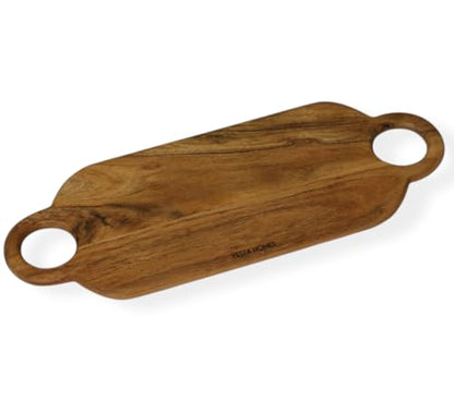 Vesta Homes Wooden Cutting Board, Platter, Serving Board, Charcuterie, and Cheese Board for Kitchen | Natural Acacia Wood | 24x9x0.6 inches | Handcrafted in India - size: 24"L x 9"W x 0.75"T