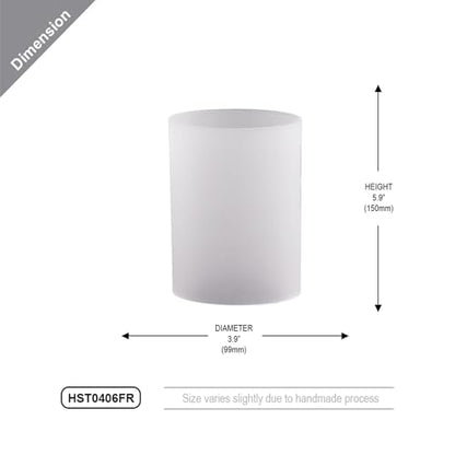 WGVI Hurricane Candle Holder Sleeve, W: 4", Ht: 6", Frosted Glass Cylinder Open Both Ends, Chimney Tube Shade, 2 Pieces - color: Frosted, size: 4x6"H