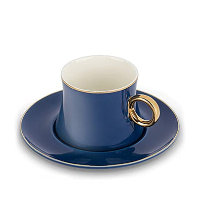 Exquisite Ceramics Coffee Mug Coffee Cup Set Afternoon Tea Ceramic Mug Gift Cup and Saucer Set 7.4 Oz