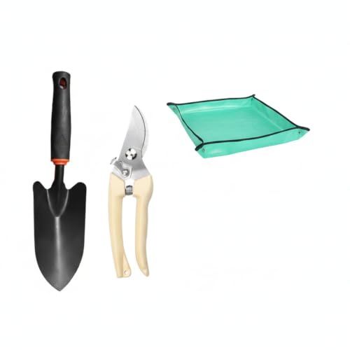 Effortless Digging and Pruning: 3-Piece Gardening Kit with Stainless Steel Heads and Wood Handles
