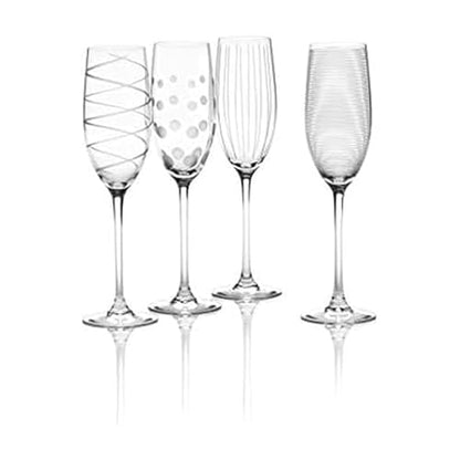 Mikasa Crystal Cheers Champagne Flutes, Set of 4, 8 fluid ounces - style: Champagne Flute