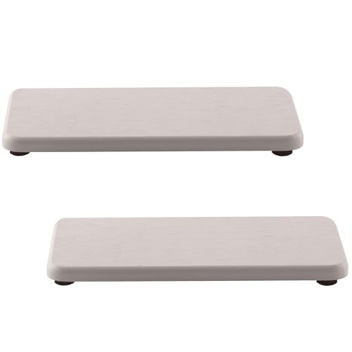 NiuYichee 2 Pcs Sink Stone Soap Trays, Water Absorbing Diatomite Tray Used for Hand Soap/Cosmetic Bottles/Dish Soap in the Kitchen/Bathroom Sink Countertop, Fast Dry Stone Tray with Non-Slip Pads - color: White, size: 7.1" x 3.54" without groove
