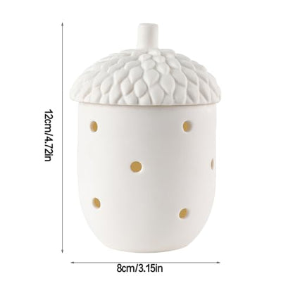 Ceramic Tea Light Holder Pinecone Jar Semi Translucent Unglazed White Gift Jar