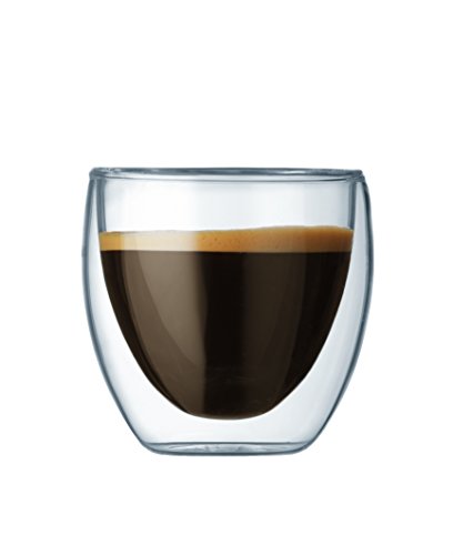 Bodum 2.5oz Pavina Double Wall High-Heat Borosilicate Glass, Set of 2, Clear - size: 2.5 oz, style: Set of 2