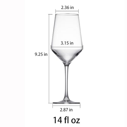 Wine Glasses Set of 4, 14oz Lead-free Red / White Wine Glass With Stem | Thin Rim, Long Stem, Universal Wine Glass for Bordeaux, Pinot, Merlot, Cabernet, Chardonnay, Gifts for Wine Lovers