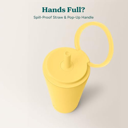 REDUCE Halo 32 oz Stainless Steel Vacuum Insulated Tumbler - Spill Proof Travel Mug with Flip Handle Lid - Keeps Drinks Cold for 32 Hrs - Dishwasher Safe - Cupholder Friendly - Pineapple - color: Pineapple, size: 32 Ounces