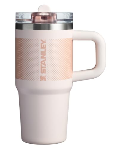 STANLEY Quencher ProTour Flipstraw Tumbler, 14 oz, Rose Quartz - Fade | Built-In Straw & Handle | Cupholder Compatible for Travel | Leakproof Insulated Stainless Steel Cup | BPA-Free - color: Rose Quartz Fade, size: 14 Ounces