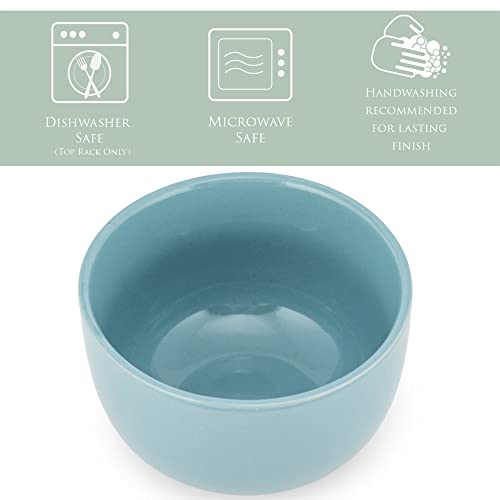 Elanze Designs Bistro Glossy Ceramic 4 inch Cute and Small Dessert Bowls Set of 4 - Perfect for Everyday uses from Snacks, Ice Cream, Candy and Treats, Ice Blue - color: Ice Blue, style: 4 inch Dessert