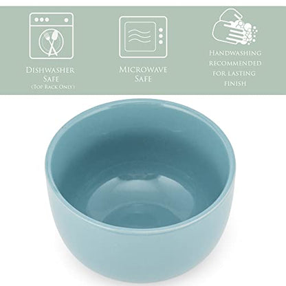 Elanze Designs Bistro Glossy Ceramic 4 inch Cute and Small Dessert Bowls Set of 4 - Perfect for Everyday uses from Snacks, Ice Cream, Candy and Treats, Ice Blue - color: Ice Blue, style: 4 inch Dessert