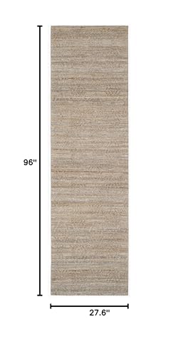 SAFAVIEH Cape Cod Collection Runner Rug - 2'3" x 8', Grey & Sand, Handmade Flat Weave Jute, Ideal for High Traffic Areas in Living Room, Bedroom (CAP412A) - size: 2'3" x 8' (Runner)