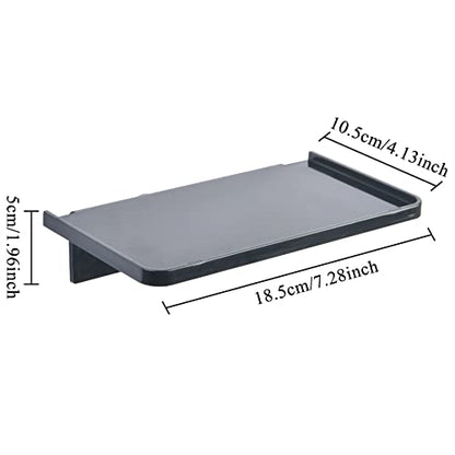 Stick-on Wall Shelf - Small Wall Mounted Adhesive Clear Acrylic Shelf Phone Holder Shelves Wipes Rack for Bathroom,Kitchen,Toilet,Office - Black - color: Black