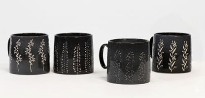 House Beautiful Versatile Classic Stoneware Mug Set - 20 oz, Set of 4 (Timeless Impressions) - color: Timeless Impressions