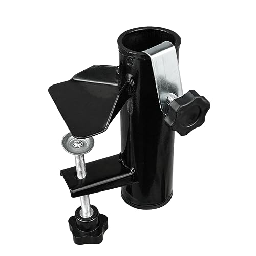 Cunguv Umbrella Clamp Stand Holder Outdoor Heavy Duty Umbrella Mount Clip Black