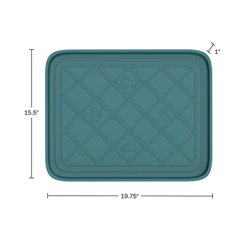 All Weather Boot Tray - Small Water Resistant Plastic Utility Shoe Mat for Indoor and Outdoor Use in All Seasons by Stalwart (Teal)