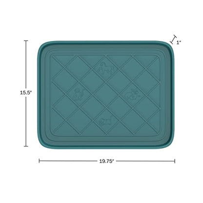 All Weather Boot Tray - Small Water Resistant Plastic Utility Shoe Mat for Indoor and Outdoor Use in All Seasons by Stalwart (Teal)