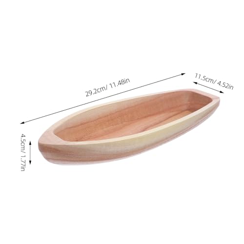 Artibetter Wood Boat Serving Tray, Decorative Jewelry Dish for Ring, Key, Farmhouse Rustic Storage Dish for Entryway, Bathroom Vanity, Wedding Housewarming Gift