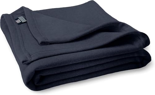 MV Sport Lightweight Sweatshirt Kids Blanket Throw – Warm & Cozy, Breathable Fleece Knit, Couch, Bed, Travel, Cold Nights, and Outdoors – Soft Lightweight Kids Throw Blankets 40" x 52", Navy Heather - color: Navy Heather, size: Kids