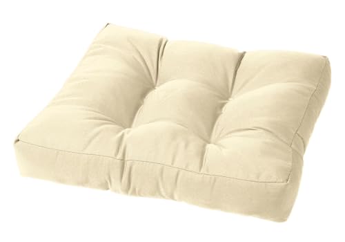 Cushion Source Tufted Ottoman Cushions, 21"X 17" Indoor and Outdoor Durable Tufted Cushion Made with Fade Resistant Sunbrella Fabric, Sunbrella Canvas Vellum - color: Sunbrella Canvas Vellum
