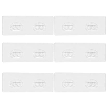 6 Pack Shower Caddy Adhesive Replacement, Shower Shelf Strong Adhesive Hooks, No Drilling, Transparent WaterProof Strips for Bathroom Shelves and Soap Holder - color: 6 Pack Double Hooks