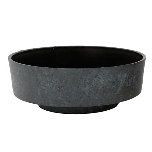The HC Companies 8 Inch Round Plastic Succulent Capri Bowl 8"x8"x3" in Faux Concrete Color - color: Faux Concrete, size: 8"