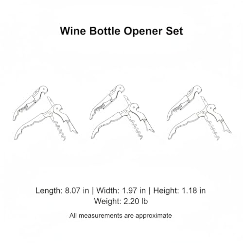 Home Bar & Dining Room Essential: 4-Piece Stainless Steel Wine Opener Kit with Corkscrew, Foil Cutter, Pourer, and Stopper
