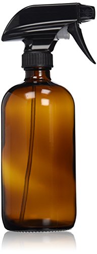 Sally's Organics 16oz Amber Glass Spray Bottle for Thieves Cleaner, Essential Oils, Cleaning Solutions & Plants - Refillable, Chemical-Resistant, with Adjustable Mist & Stream Sprayer - size: 16 Ounces