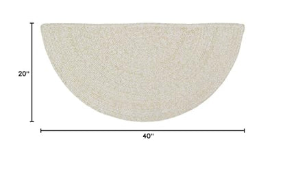 Super Area Rugs Farmhouse Braided Rug Cotton Kitchen Reversible Carpet Yellow & White, 20" X 40" Half Circle - color: Yellow & White, size: 1'8" x 3'4" (Semicircular)