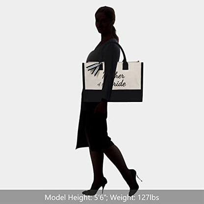 TOPDesign Canvas Tote Bag, Bridal Shower Gifts for Bride, Wedding Bachelorette Bride Gifts Shoulder Bag - style: Mother of the Bride