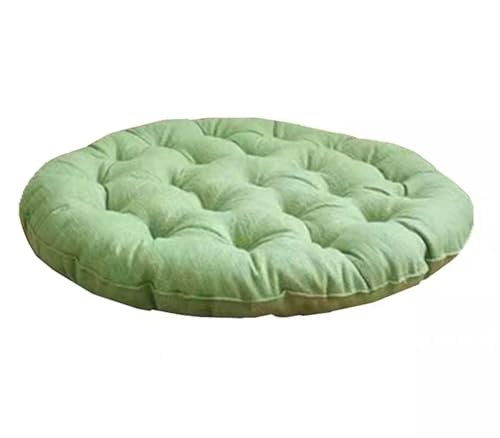 Large Linen Floor Cushions,Round Futon Pillows Japanese Style Tufted Floor Pillows Meditation Cushions for Seating On Pad for Yoga Sofa Balcony(Size:30x30inch,Color:Light Green) - color: Light Green, size: 75x75cm(30x30inch)