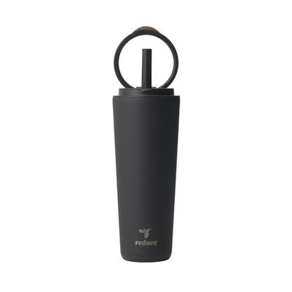 REDUCE Halo 24 oz Stainless Steel Vacuum Insulated Tumbler - Spill Proof Travel Mug with Flip Handle Lid - Keeps Drinks Cold for 32 Hrs - Dishwasher Safe - Cupholder Friendly - Phantom - color: Phantom, size: 24 Ounces