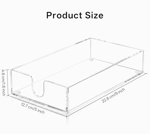HBlife Acrylic Guest Towel, Paper Napkin Holder Tray for Bathroom - Clear Waterproof Disposable Paper Hand Towel Dispenser, Modern Flat for Table, Kitchen, Home, Hotel, Office - color: Clear Guest Towel Tray